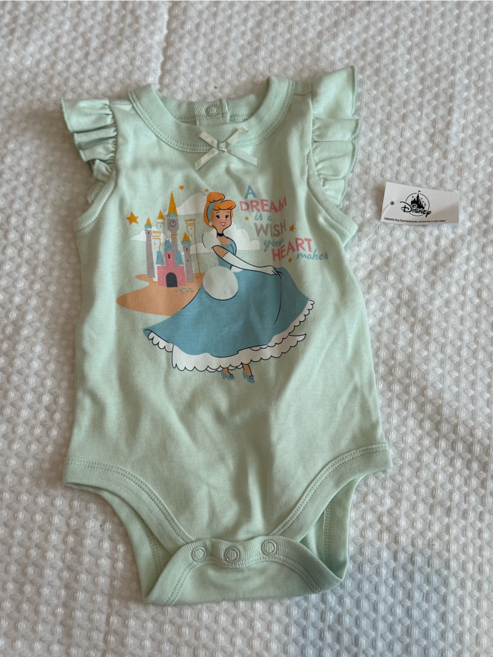 Disney Cinderella Mint Green Ruffle Sleeve One-Piece NWT